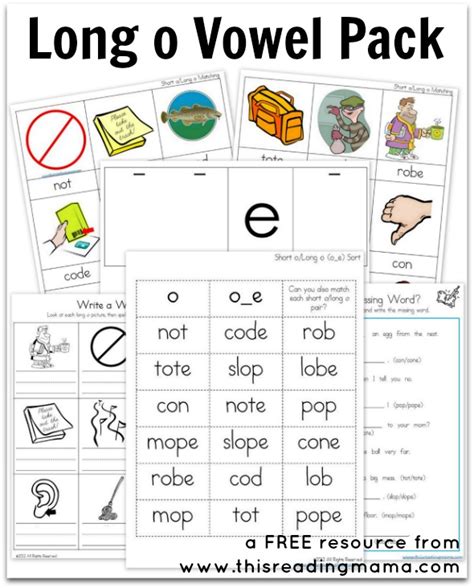 Long o Vowel Pack {Free Printable}