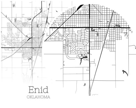 Enid Map INSTANT DOWNLOAD Enid Oklahoma City Map Printable | Etsy