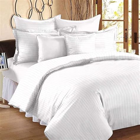 RD TREND Linen 100% Cotton 210 TC King Bed Size Bed Sheet with 2 Pillow Covers (White,King Size ...