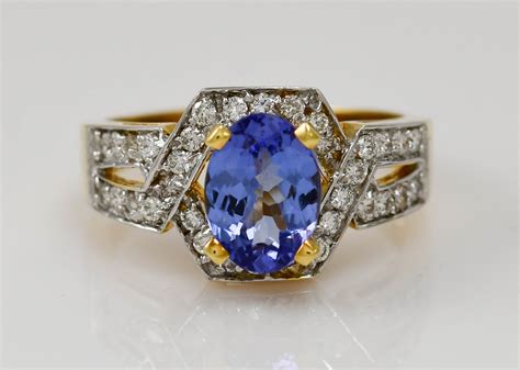 18k Yellow Gold Tanzanite & Diamond Ring 2.50tcw - Size 8.75 | eBay