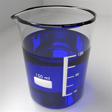 150ml Glass Beaker with Liquid 3D model | CGTrader