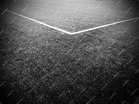 Premium Photo | The marking of the football field white lines no more ...