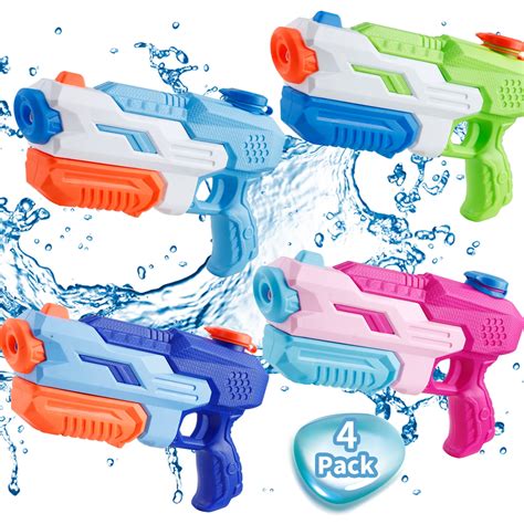 Walmart Water Blaster Guns for Kids, Adults, Teens - High Capacity, Long-Range 4-Pack Squirt ...