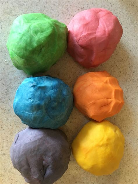 Home made play-dough- rainbow colors! Homemade Playdough Recipe, Toddler Art, Play Dough ...