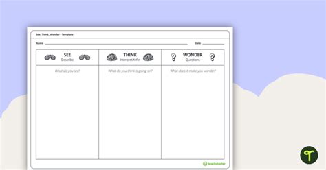 See, Think, Wonder Template | Teach Starter