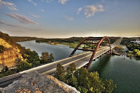 HD wallpaper: Seven Mile Bridge, USA, water, sea, nature, high angle view, swimming pool ...