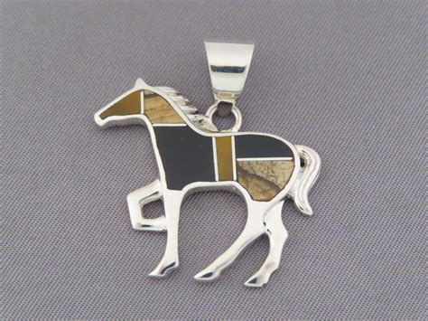 Multi-Stone Inlay Horse Pendant - Navajo Inlay Jewelry - Horse