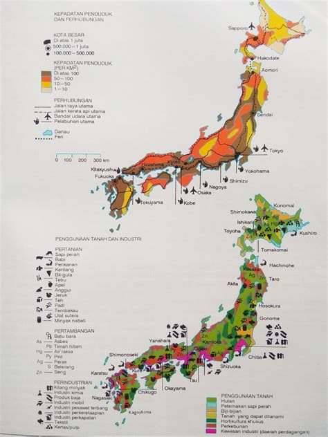 Peta Jepang Lengkap Berwarna dan Hitam Putih - Tarunas