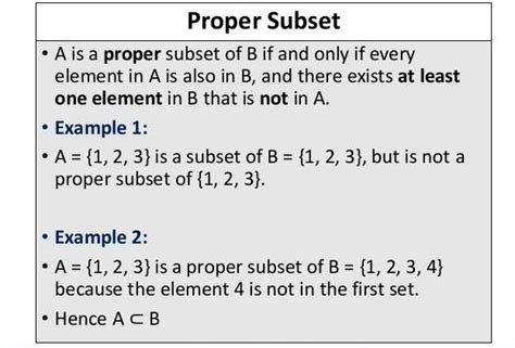 Difference between subset & proper subset