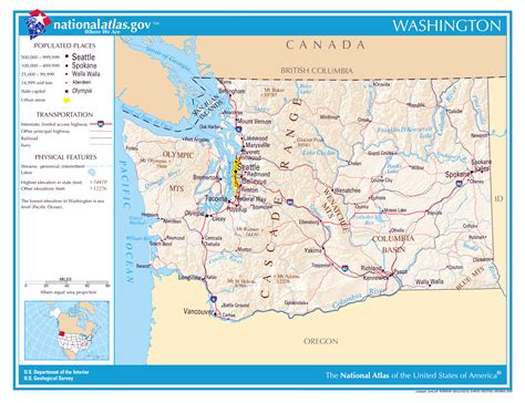 Large detailed map of Washington state. Washington state large detailed ...