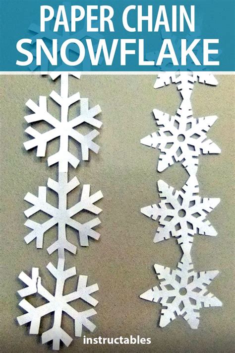 Paper Chain Snowflakes | Paper snowflakes diy, Paper christmas decorations, Paper snowflake designs