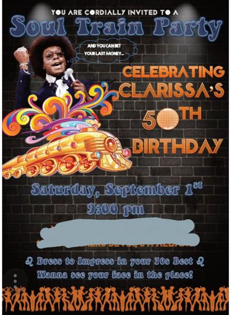 I designed my personalized party invite | Soul train party, Soul train party theme, Motown party