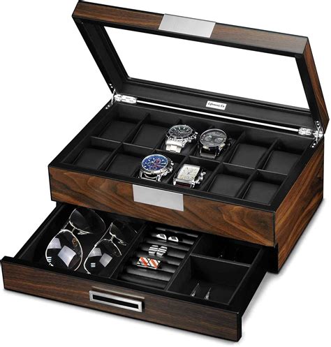 Buy Lifomenz Co Wooden Watch Box for Men Watch Jewelry Box Organizer ...