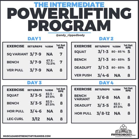 The Intermediate Powerlifting Program | RippedBody.com | Powerlifting workouts, Intermediate ...