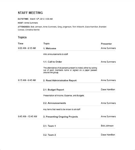 Staff Meeting Minutes Template - 18+ Free Word, Excel, PDF Format ...