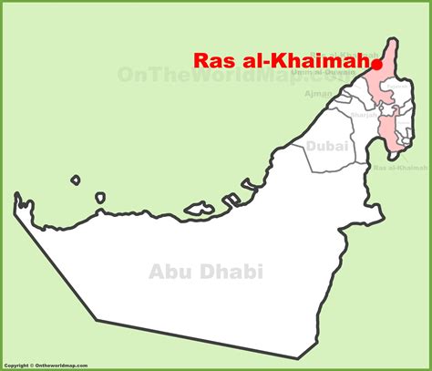 Ras al-Khaimah location on the UAE (United Arab Emirates) Map ...