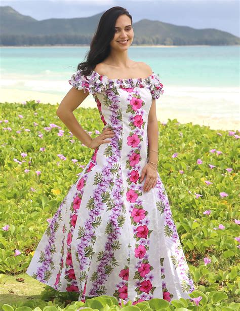 Big Island Ruffled Hawaiian Wedding Dress Aloha - Hawaiian Wedding Place