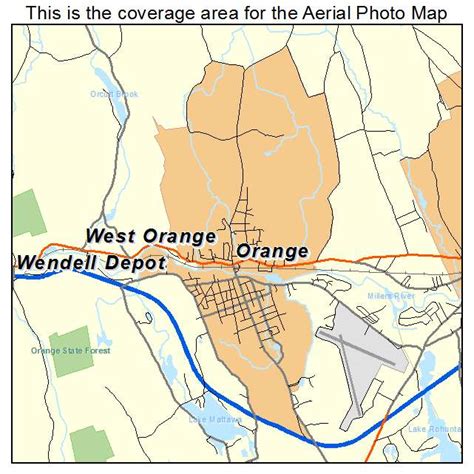 Aerial Photography Map of Orange, MA Massachusetts