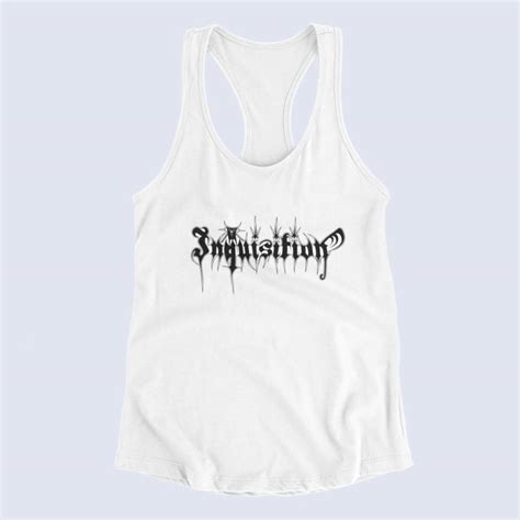 Inquisition Tank Top, Inquisition Band Logo White Tank Top Shirt, Black Metal Merchandise ...