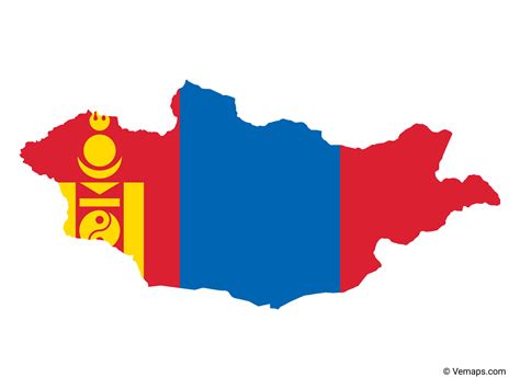 Flag Map of Mongolia | Free Vector Maps