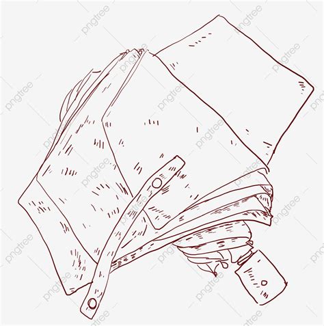 Folded Umbrella Cartoon Illustration Line Drawing Illustration Life ...