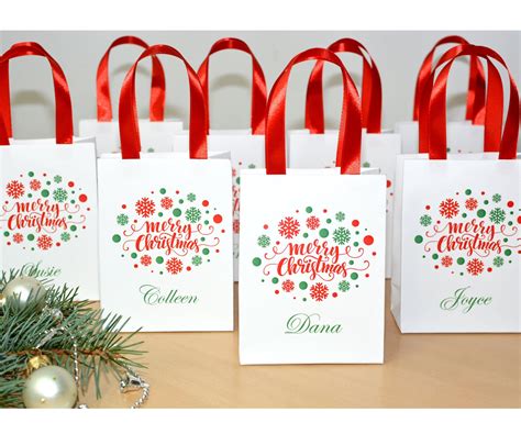 Chic Merry Christmas gift bags Personalized Holiday Gift Bag | Etsy