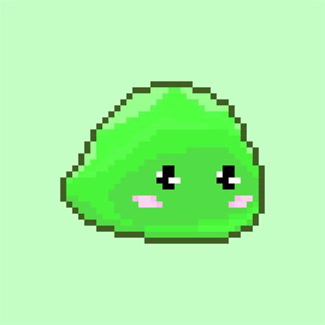 pixel art style 18 bit cute green slime vector 11185422 Vector Art at Vecteezy