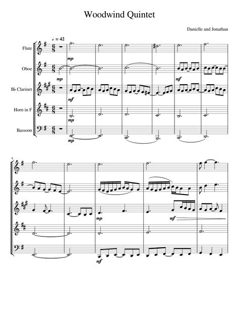 Woodwind Quintet Sheet music for Flute, Oboe, Clarinet in b-flat, Bassoon & more instruments ...