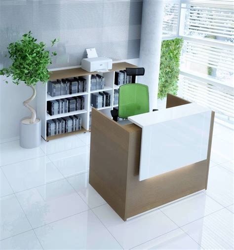 TERA Small Reception Desk w/Light Panel | Small reception desk, Reception desk design, Reception ...