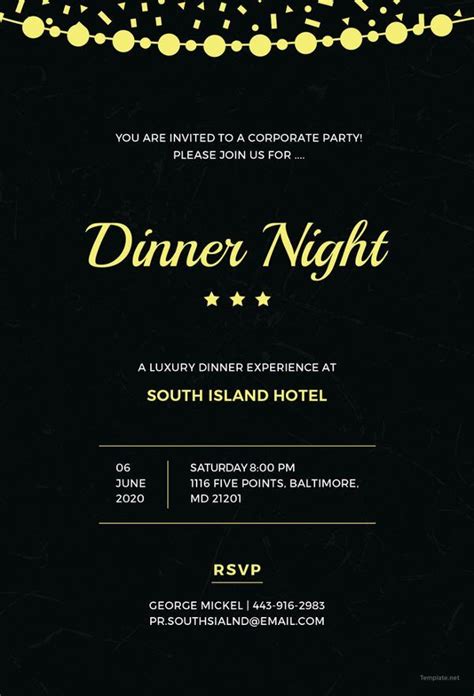 Dinner Invitation Email Template Elegant 47 Dinner Invitation Templates Psd Ai | Dinner ...