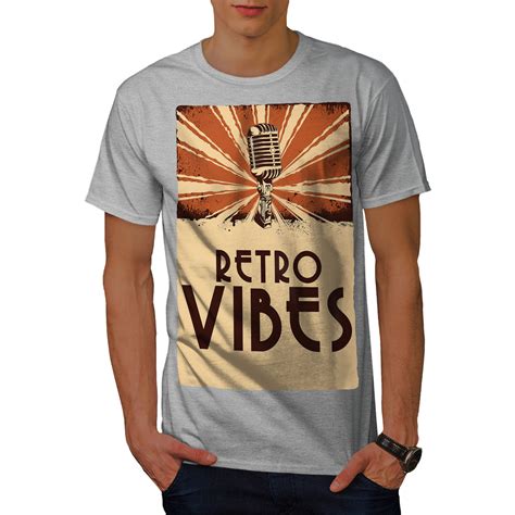 Wellcoda Retro Vibes Old Mens T-shirt, Microphone Graphic Design Printed Tee | eBay