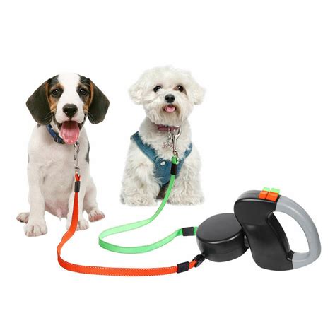 Retractable Pet Dog Double Lead Leash Tangle Dual 2 Dog 50bs Pounds Per ...