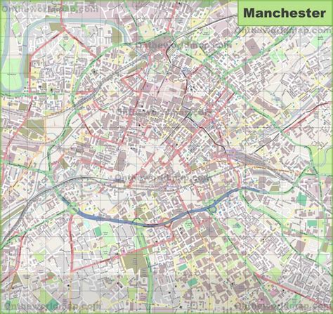 Large detailed map of Manchester - Ontheworldmap.com