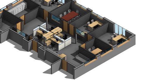 Section-View_3D-Revit-Architectural-Model-with-Custom-Revit-Families_Office-Space_Modeling-by ...