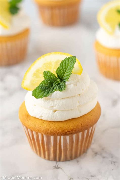 Fluffy & decadent Lemon Cupcakes Recipe • MidgetMomma