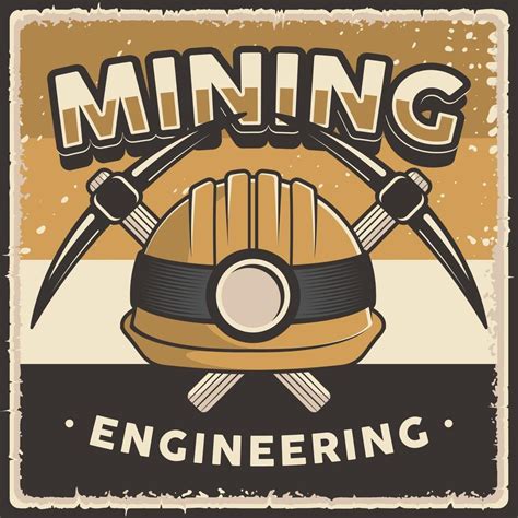 Retro Vintage Mining Poster Sign 2260820 Vector Art at Vecteezy