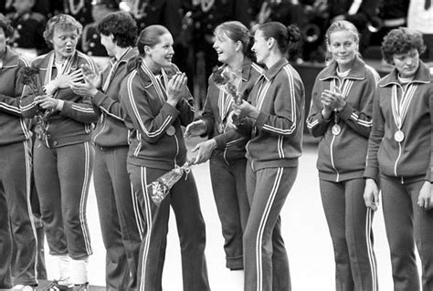 The gold winning ladies handball team from the USSR. Olympic Games ...