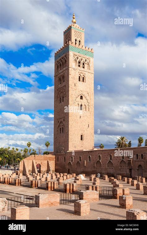 The Koutoubia Mosque or Kutubiyya Mosque is the largest mosque in Marrakesh, Morocco Stock Photo ...