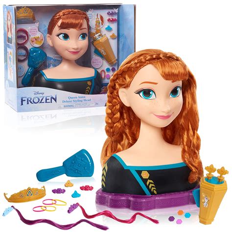 Buy Disney’s Frozen 2 Queen Anna Deluxe Styling Head, 18-pieces, Kids Toys for Ages 3 Up by Just ...