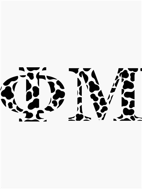 "Cow Print Phi Mu Symbols" Sticker for Sale by jamie-danielle | Redbubble