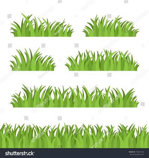 Set Green Grass Tuft Seamless Pattern Stock Vector (Royalty Free ...