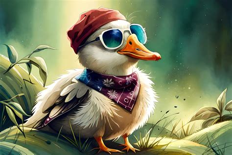 Cute Duck Watercolor Graphic by 1xMerch · Creative Fabrica