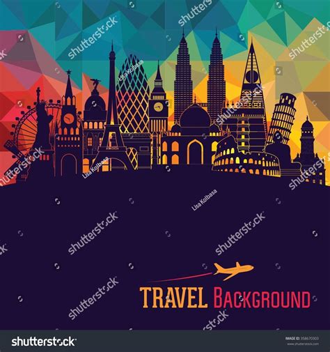 Travel Tourism Background Vector Illustration Stock Vector (Royalty ...