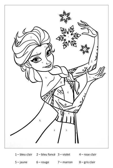 Frozen Color By Number Printables