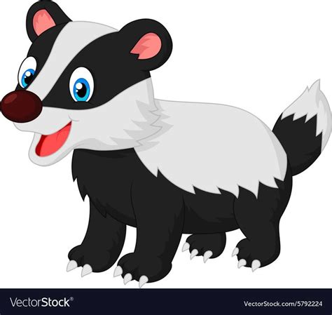 a cartoon badger standing with its tongue out