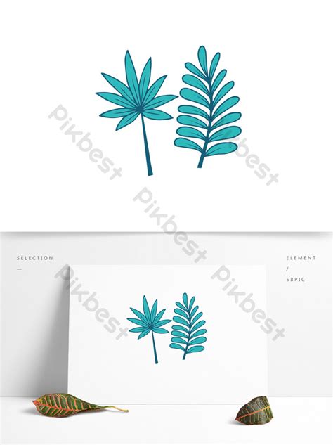 Leaves Cartoon Green Vector Elements PNG Images | AI Free Download - Pikbest