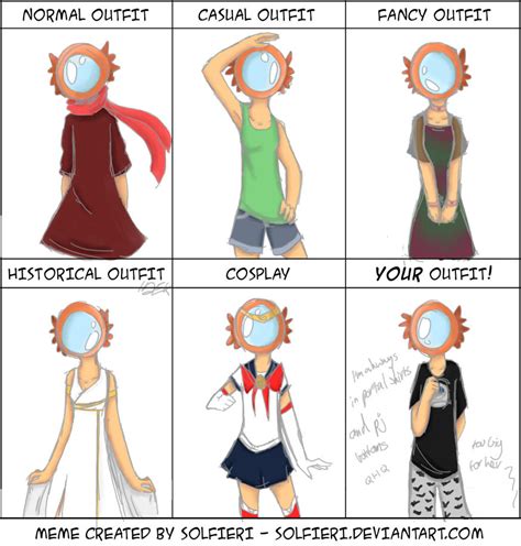 Character outfit meme by tortaleenie on DeviantArt