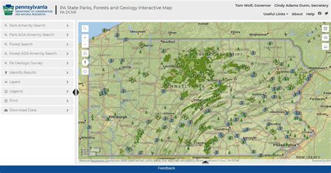 PA State Parks, Forests and Geology Interactive Map