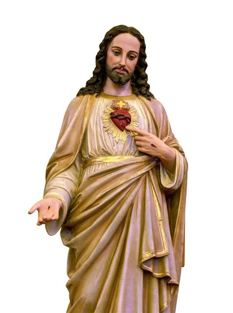 Sacred Heart of Jesus Statue Isolated Stock Photo - Image of symbol ...