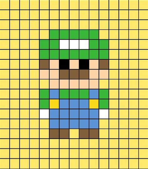 Luigi Pixel Art | Easy pixel art, Pixel art templates, Pixel art